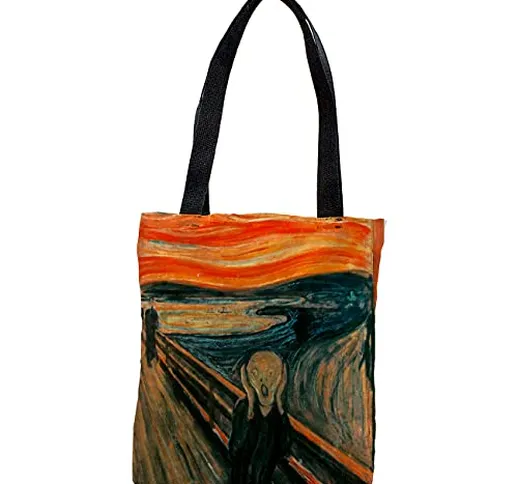 My Custom Style Borsa C, Artigianale Manici 70#Arte-L'urlo, Munch#45x38