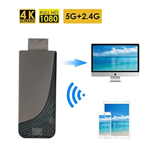 Bigvapor Dongle Wireless 2.4G + 5G WiFi 4K Adattatore HDMI 4K HDMI, dongle dell'adattatore...