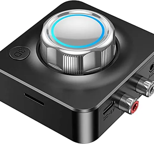 Ricevitore Bluetooth 5.0, Adattatore Audio Bluetooth Hi-Fi con Jack Aux da 3,5mm e Rca, Bl...