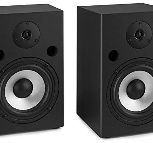 Vonyx SM65 Set di Casse Monitor da Studio - 2 Vie, Potenza: 180 Watt max (2 x 90 Watt), Su...