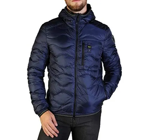 Blauer Giubbotto Piumino Ad Onde con Cappuccio King Uomo Colori Blu Rosso - 19SBLUC03047-0...