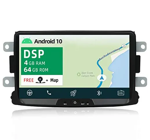 YUNTX [PX6+DSP] Android 10 Autoradio Adatto per Dacia Sandero/Renault Duster/Logan 2 - [4G...