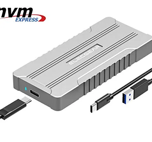 ElecGear NVMe USB 3.1 Case, NVMe PCI-e M.2 SSD Adattatore Esterno, NV-M01 Alluminio Custod...