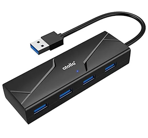 Hub USB 3.0, atolla 4 Porte Multipresa USB Ultra Sottile per Trasmissione Dati Alta veloci...