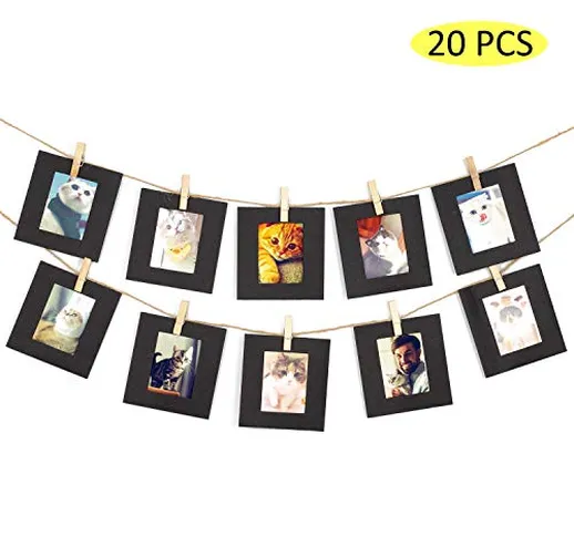 Amimy 20 pc Carta Fotografica Frame Set per Fujifilm Instax Mini 7s 8 8+ 9 25 50 70 90, Po...