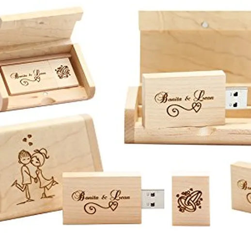 16GB Chiavetta USB personalizzata dalla EVA VALLENTINO Interfaccia USB 2.0 Acero Rettangol...