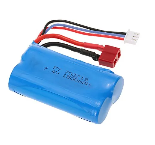 Goolsky 7.4V 1500mAh Batteria con T Plug per Feiyue FY-03 WLtoys 12428 RC Auto