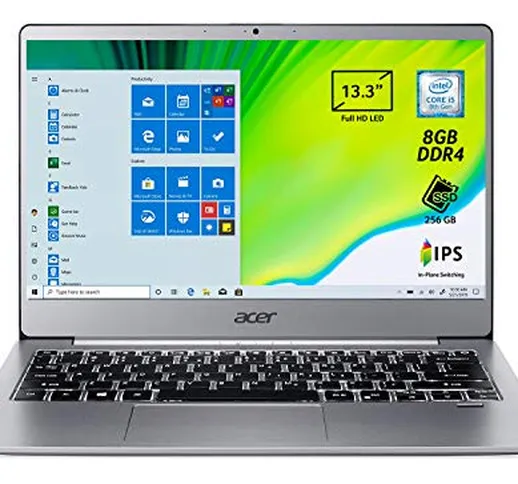 Acer Swift 3 SF313-51-56DU Notebook con Processore Intel Core i5-8250U, RAM da 8 GB, SSD 2...