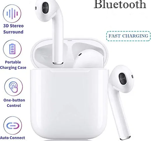 Auricolare Bluetooth 5.0 Senza Fili,Cuffie Wireless Stereo 3D with IPX5 Impermeabile,Accop...