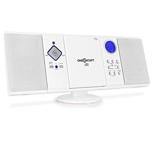 oneConcept V-12-BT - Impianto Stereo HiFi Compatto con Tecnologia Bluetooth, Radio FM, Let...