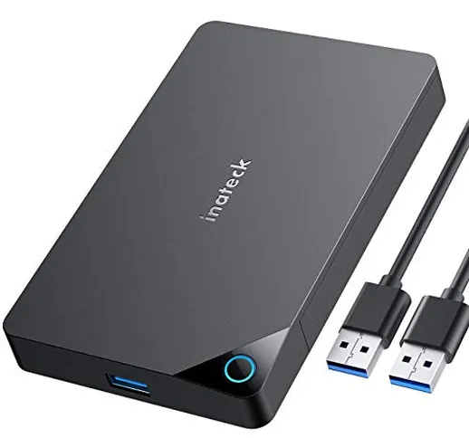 Inateck - Alloggiamento per Hard Disk Esterno, USB 3.0 da 2,5 Pollici, per HDD SATA da 7 m...