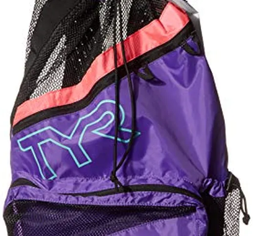 TYR Elite Team - Zaino in rete, Unisex - Adulto, Borsa, LBMSHELT, Pnk/Viola, Taglia unica