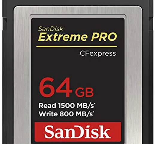 SanDisk Extreme PRO CFexpress, scheda di memoria tipo B 64 GB (velocità di lettura fino a...