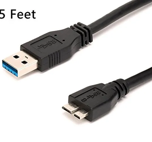 KUYiA Cavo USB maschio 3.0 a micro usb 3.0 Maschio 0,75 mt Fino a 5 Gbps di velocità Cavi...