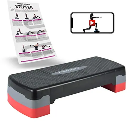 Stepboard Home incl. Poster di esercizi + app di allenamento GRATIS | Stepper regolabile i...