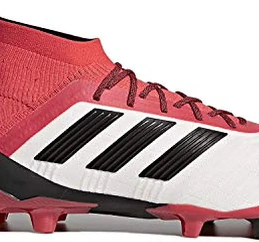 adidas Predator 18.1 FG Soccer Cleat, 8.5 D(M) US, Footwear White/Core Black/Real Coral Me...