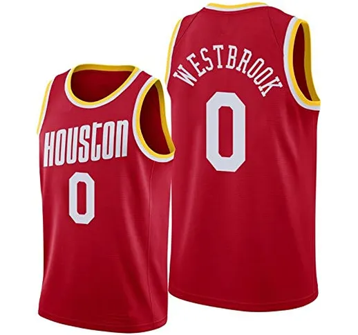 Houston Rockets #0 Russell Westbrook Maglie Da Pallacanestro,Maglia Sportiva Traspirante S...