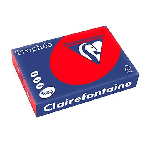 Clairefontaine Trofeo 1004 – Risma di 250 fogli carta 160 g Formato A4 Rosso