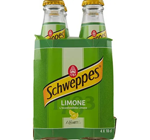 Schweppes - Limone, Bibita Analcolica Gassata Al Limone - 6 confezioni da 4 pezzi da 180 m...