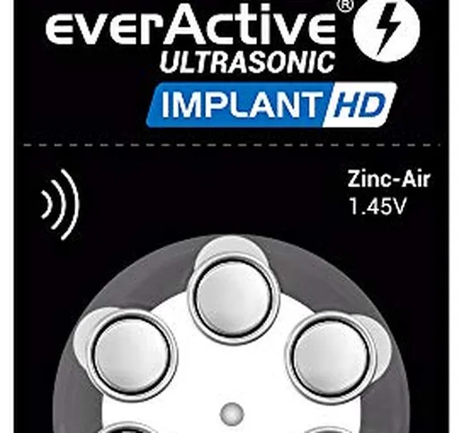 everActive 675 - Confezione da 6 batterie per apparecchi acustici, alta potenza, batterie...