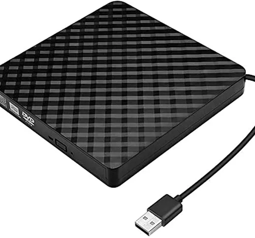 TFR Masterizzatore DVD CD Externo，Unità DVD Esterna USB 3.0 Portable CD/DVD -/+RW Drive C...