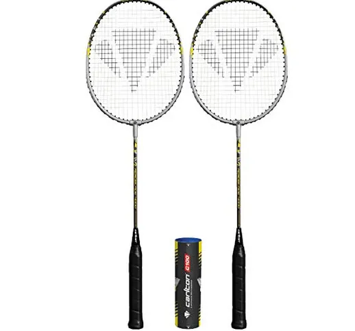 DUNLOP Carlton Aeroblade Racchetta da badminton x 2 + 6 volani (vari modelli disponibili)...