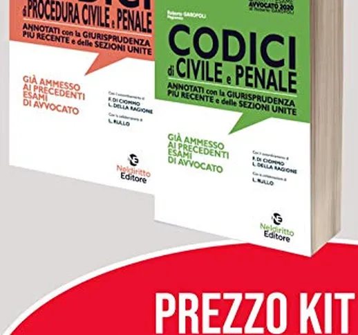 Kit Codici Esame Avvocato 2020: Codice civile e penale-Codice procedura civile e procedura...