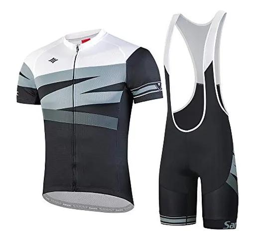 Santic Body da Ciclismo da Uomo Abbigliamento Ciclismo Completo Estivo Maglia Maniche Cort...