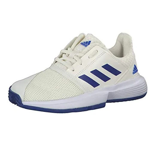 adidas Courtjam XJ, Scarpe da Tennis Unisex-Bambini, off White/Ftwr White/Team Blu Reale,...