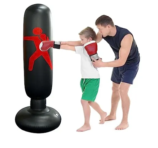 Sacco da boxe bambini adulto gonfiabile Sacco da Boxe Autoportante Gonfiabile Sacco da Box...