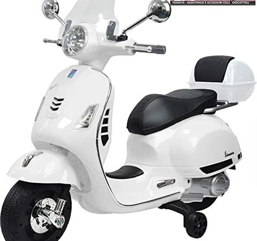 Tecnobike Shop Moto Elettrica Piaggio per Bambini Vespa GTS B70592 con Parabrezza e Baulet...