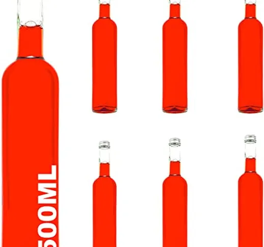 casavetro Trasparente Tappo A Vite Bottiglie di Vetro vuote 350 500 ml - Riutilizzabile Tw...