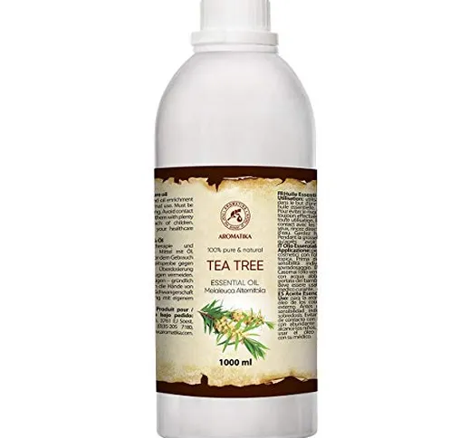 Tea Tree Essential Oil 1000ml - Melaleuca Alternifolia - Aromaterapia - Oli Essenziali 1L...