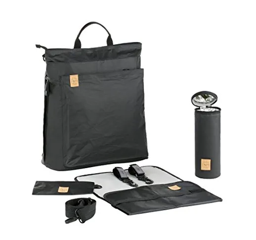 Laessig LÄSSIG Zaino per pannolini Borsa fasciatoio con accessori/Tyve Backpack, nero