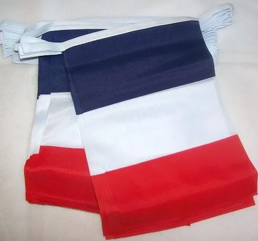 AZ FLAG Ghirlanda 6 Metri 20 Bandiere Francia 21x15cm - Bandiera Francese 15 x 21 cm - Fes...