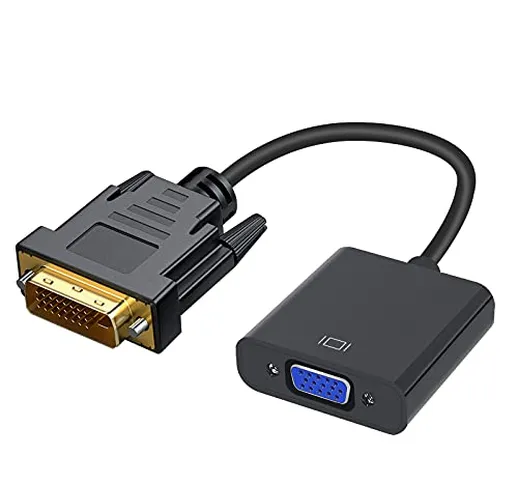 Jsdoin Adattatore DVI a VGA, 1080p Cavo Convertitore DVI-D a VGA 24+1, Maschio a Femmina,...