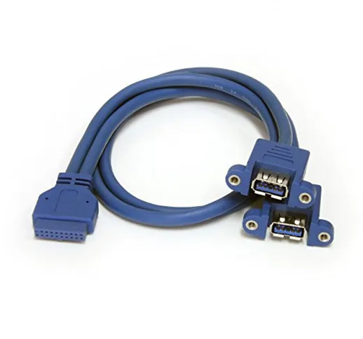 Startech.Com Cavo Pannello USB 3.0, 2 Porte, Cavo USB a a Collettore Scheda Madre F/F