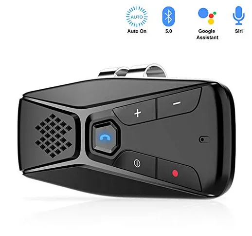 NETVIP Vivavoce Bluetooth per Auto Portatile Kit Vivavoce Bluetooth 5.0 con Accensione Aut...