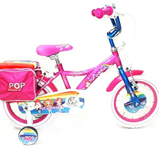 Reset Bicicletta per Bambina 16" 2 Freni Pop Sunrise Rosa e Bianca