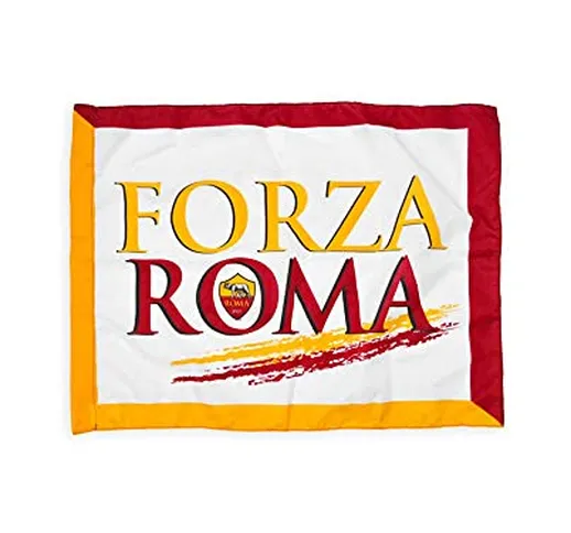 Bandiera Ufficiale Roma. Modello "Forza Roma". Colore Bianco con Contorno Giallo Rosso. Pr...