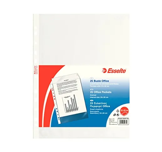ESSELTE Buste perforate OFFICE PPL antiriflesso - f.to 22 x 30 cm - 392597100