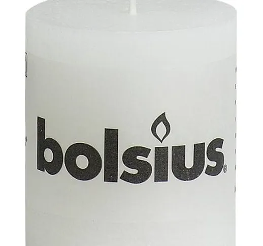 Bolsius 103868020302 - Candela a colonna rustica, di paraffina, 1 pz, colore: bianco