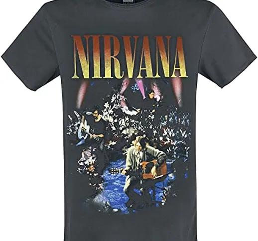 Nirvana Amplified Collection - Unplugged in New York Uomo T-Shirt Carbone L 100% Cotone Re...