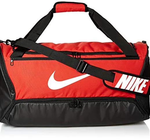 Nike Nk Brsla M Duff - 9.0 (60L) Borsa Sportiva, Unisex – Adulto, University Red/Black/Whi...
