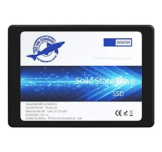 Dogfish SSD 64GB SATA3 2.5 inch Unidad De Estado Sólido Incorporada 7MM Height High Speed...