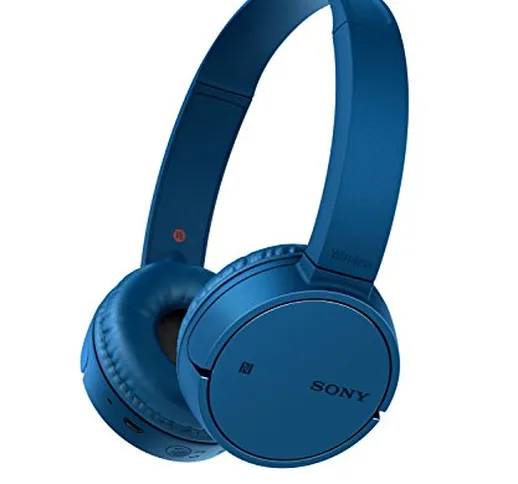 Sony WH-CH500, Cuffie Wireless Bluetooth NFC con Durata della Batteria di 20 Ore, Blu