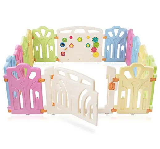 Baby Vivo Box per Bambini Sicurezza Barriera Pieghevole Cancelletto Recinto con Porta Plas...