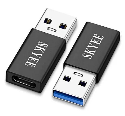 Skyee Adattatore USB Tipo C, 2 Pezzi Adattatore USB 3.0 a USB C, Alluminio Adattatore USB...