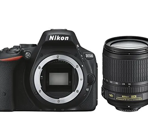 Nikon D5500 + Nikkor 18-105 VR Fotocamera Reflex Digitale, 24,2 Megapixel, LCD Touchscreen...