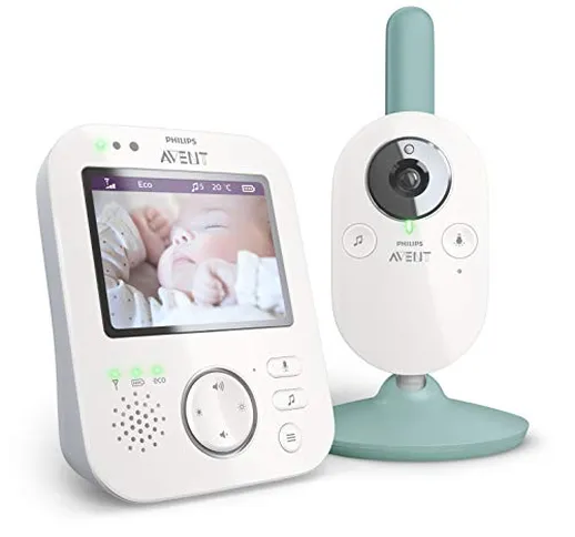 Philips AVENT Baby monitor SCD841/26 monitor video per bambino 300 m FHSS Bianco